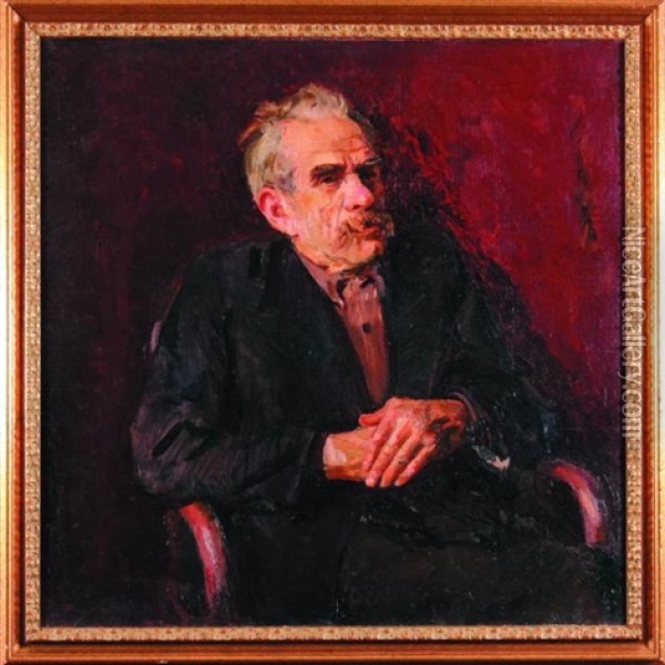 Portret Mezczyzny W Fotelu Oil Painting - Stanislaw Lentz