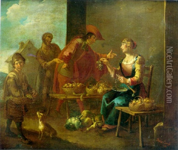 Vendedora De Frutas Oil Painting - Giacomo Francesco Cipper