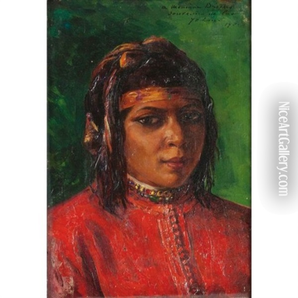 Portrait De Marocaine Oil Painting - Marie Yvonne Laur