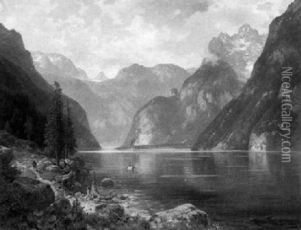Partie Am Konigsee Oil Painting - Ludwig Sckell