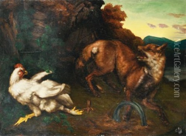 Renard Pris Au Piege Oil Painting - Gustave Courbet
