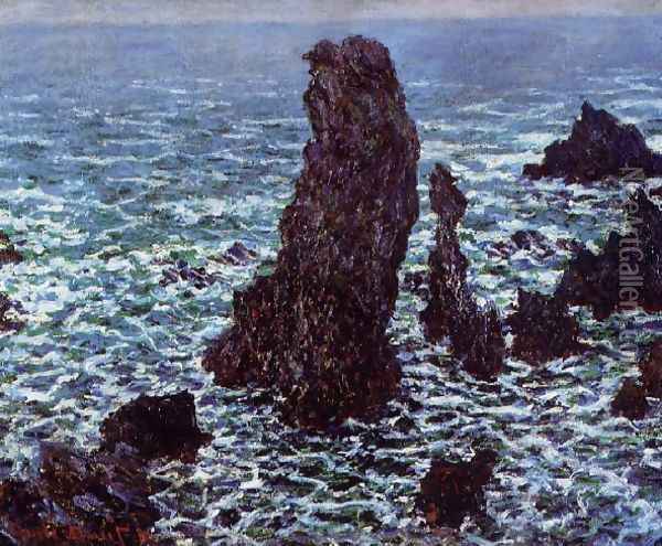 The Pyramids Of Port Coton Belle Ile En Mer Oil Painting - Claude Oscar Monet