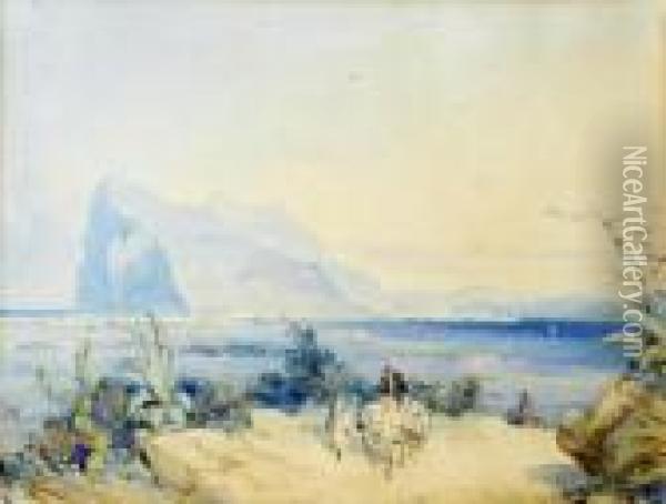 The Rock Of Gibraltar Oil Painting - David Roberts