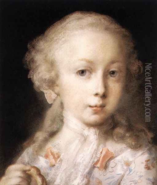 Young Lady of the Leblond Family. c. 1730 Oil Painting - Rosalba Carriera