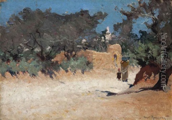 Walking Along A Track, Monastir, Tunisia Oil Painting - Henri Emilien Rousseau