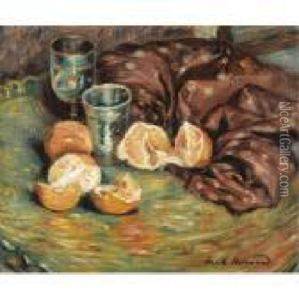 Nature Morte Aux Oranges Oil Painting - Emile Bernard