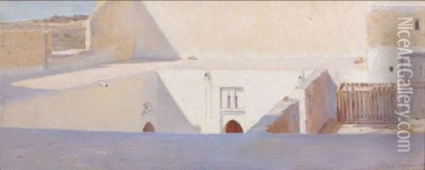 Terrasses A Tanger Oil Painting - Louis Auguste Girardot