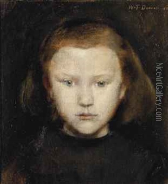 Portrait Of A Young Girl Oil Painting - William Turner Dannat