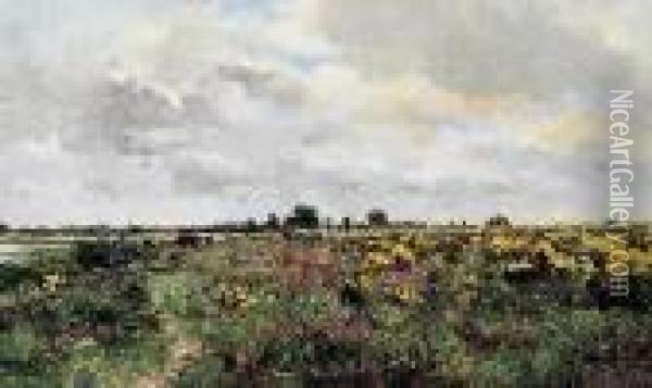Troupeau Dans La Prairie Pres De Montigny-sur-loing Oil Painting - Pierre-Emmanuel Damoye