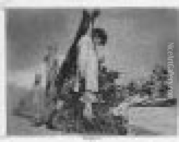 Los Desastres De La Guerra: Nine
 Plates (d.140, H.141; D.141, H.142; D.148, H.149; D.155, H.156; D.156, 
H.157; D.165, H.166; D.166, H.167; D.178, H.179; And D.199, H.200) Oil Painting - Francisco De Goya y Lucientes