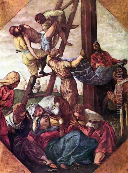 Kreuzabnahme Oil Painting - Jacopo Tintoretto (Robusti)