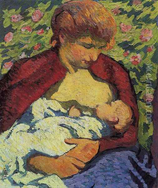 Giovane Madre Oil Painting - Giovanni Giacometti