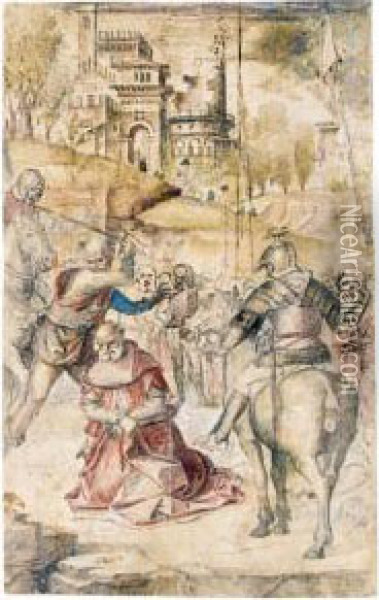 The Beheading Of St. Blaise Oil Painting - Bartolomeo Montagna