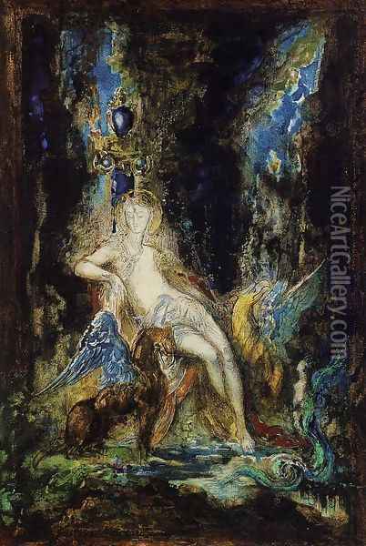 Fairy and Griffon Oil Painting - Louis-Mathieu Verdilhan