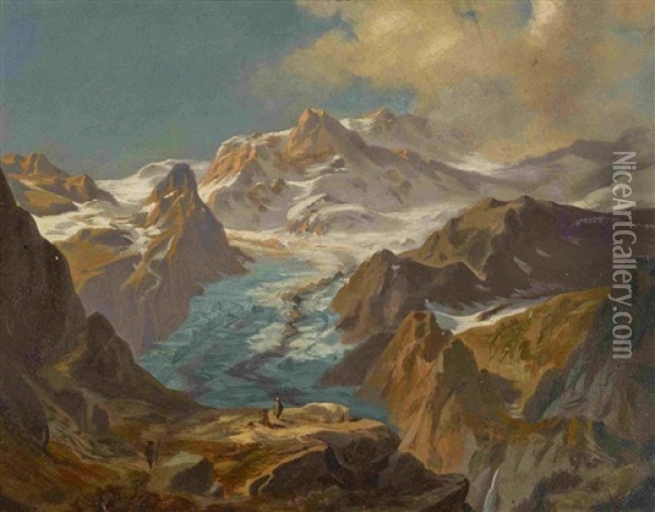 Schweizer Gletscherlandschaft Oil Painting - Caspar Wolf