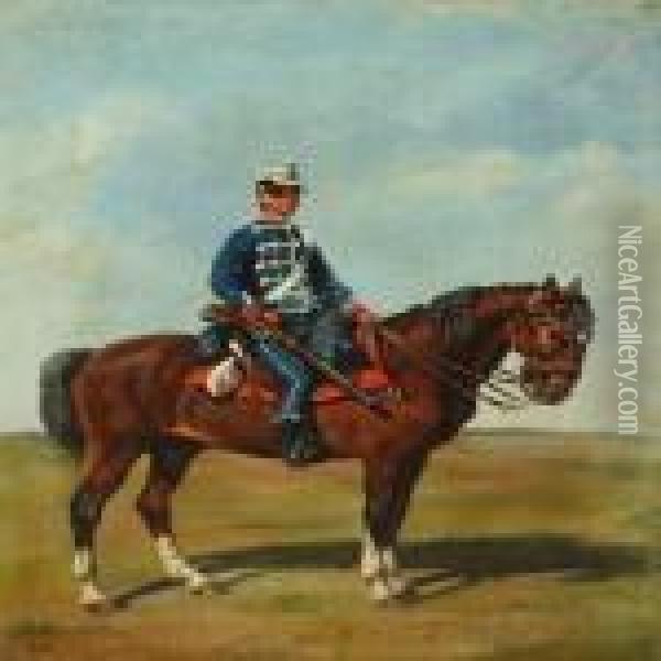 Hussar On Horseback Oil Painting - Otto Bache