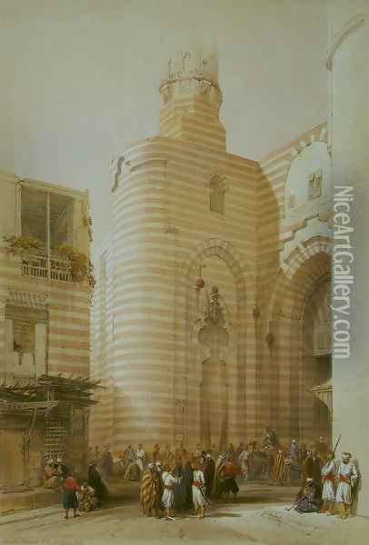 The gate of the Metwalis, or Bab Zuweyleh, Cairo Oil Painting - David Roberts