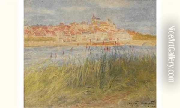 Village Au Bord D'un Fleuve Oil Painting - Eugene Chaperon