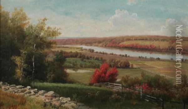 River Landscape In Fall Oil Painting - Henry Howard Bagg