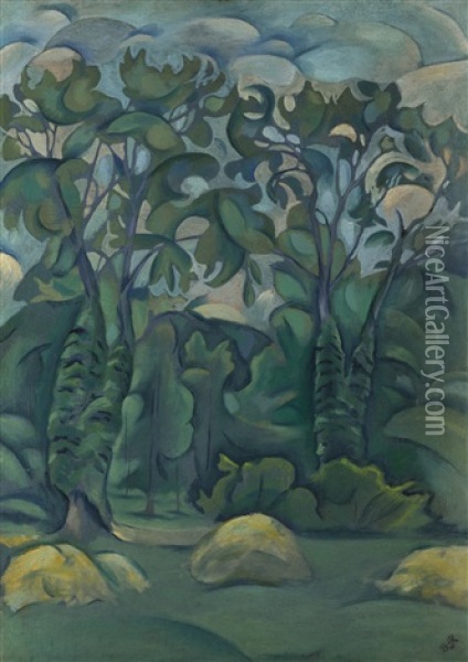 Le Bois Oil Painting - Vladimir Davidovich Baranoff-Rossine