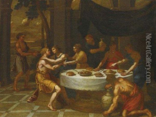 Scene De Banquet Dite Les Noces De Jacob Et De Rachel. Oil Painting - Francois Verdier