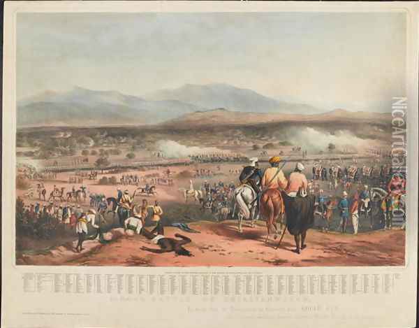 Battle of Chillianwallah on the 13th of January, 1849 Oil Painting - Charles Becher Young