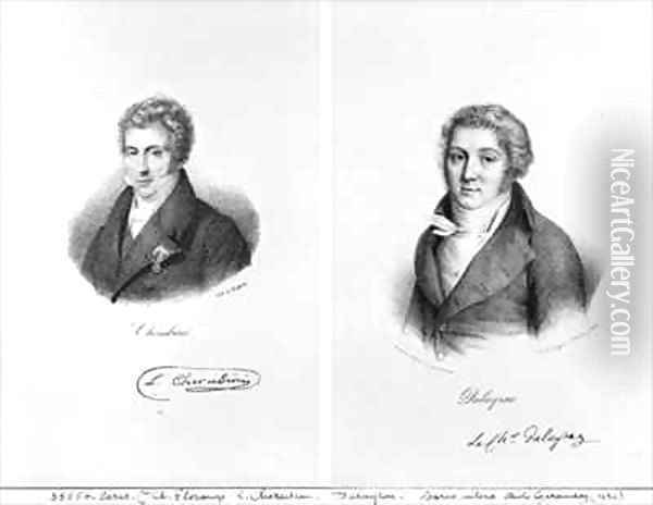 Luigi Cherubini 1760-1842 and Nicolas Marie Dalayrac 1753-1809 Oil Painting - Francois Seraphin Delpech