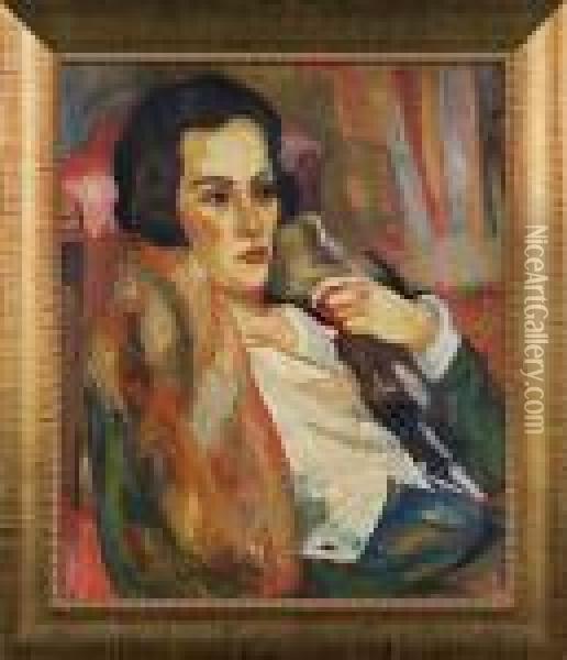 Kobieta W Futrze Oil Painting - Henri Epstein
