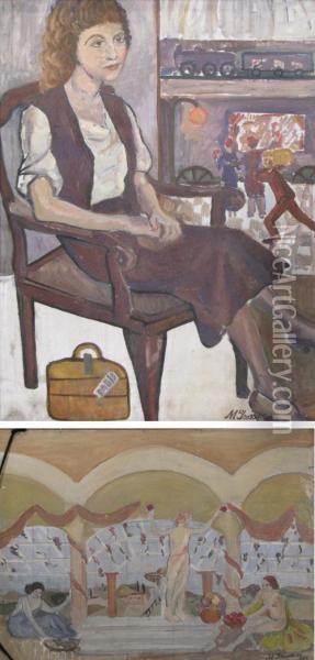 In The Waiting Room Oil Painting - Margareta Grossman