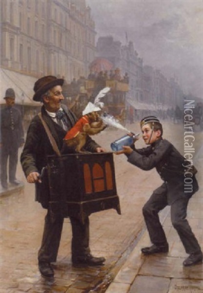 Caught By Surprise Oil Painting - Paul-Charles Chocarne-Moreau