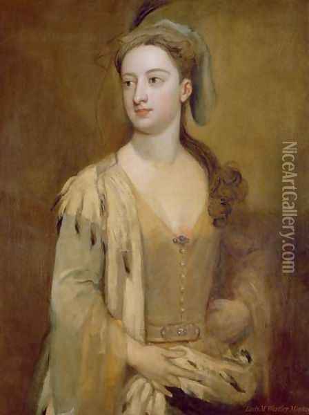 A Woman called Lady Mary Wortley Montagu Oil Painting - Sir Godfrey Kneller
