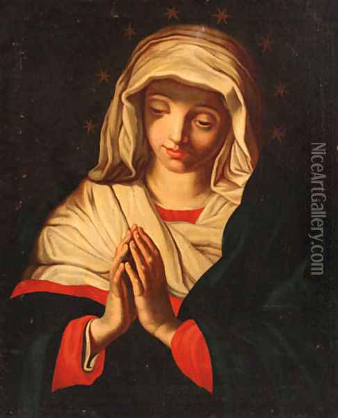 The Madonna at prayer Oil Painting - Giovanni Battista Salvi, Il Sassoferato