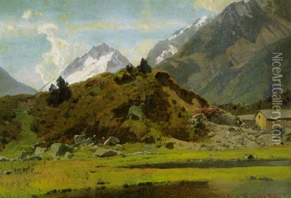 Spatsommerliche Alpenlandschaft Oil Painting - Otto von Kameke