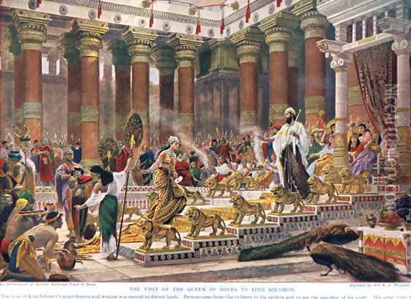 The Visit of the Queen of Sheba to King Solomon, illustration from Hutchinsons History of the Nations, early 1900s Oil Painting - Sir Edward John Poynter