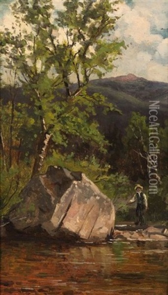 On Wildcat Brook - Jackson, New Hampshire Oil Painting - Frank Henry Shapleigh