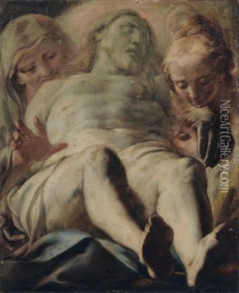 Grablegung Christi Oil Painting - Giacomo Cavedone
