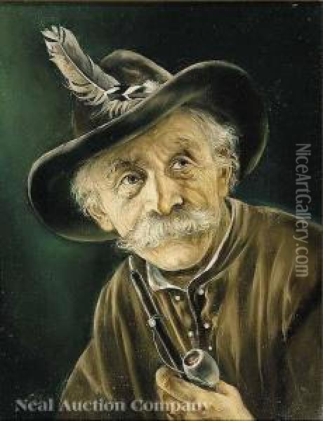 An Alpinegentleman With A Pipe Oil Painting - Eduard Gartner