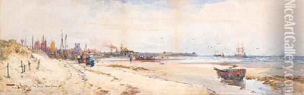 'the Beach Oil Painting - Thomas Bush Hardy