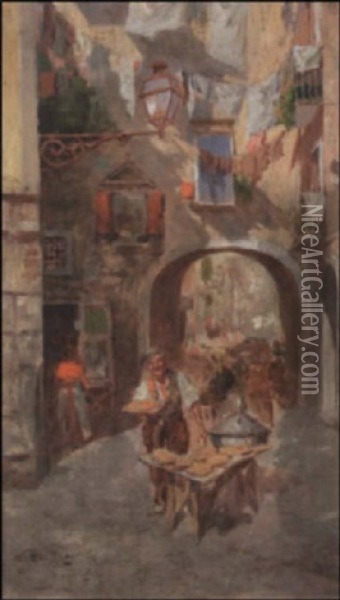 Naples Street Oil Painting - Giovanni Battista Filosa