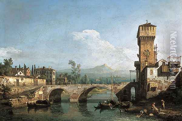 Capriccio Padovano Oil Painting - Bernardo Bellotto