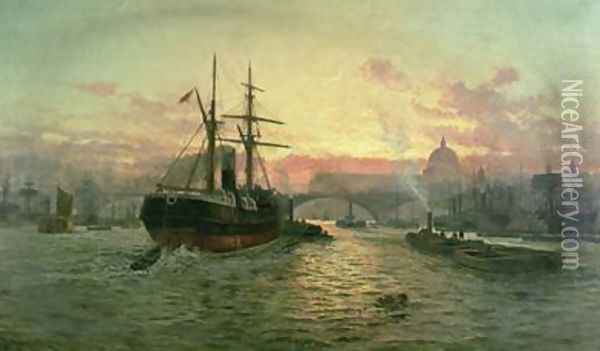 London Bridge Oil Painting - Charles John de Lacy
