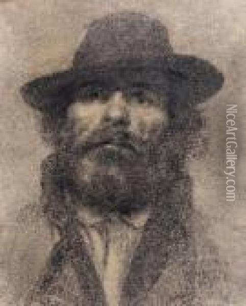 Portrait D'homme Oil Painting - Adolph von Menzel