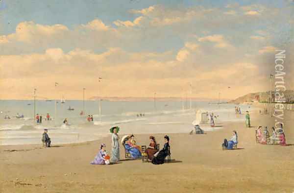 The Beach at Houlgat Oil Painting - Conrad Wise Chapman