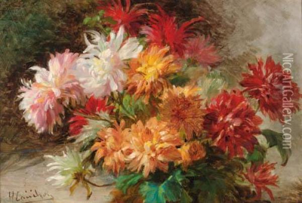 Chrysanthemums Oil Painting - Eugene Henri Cauchois
