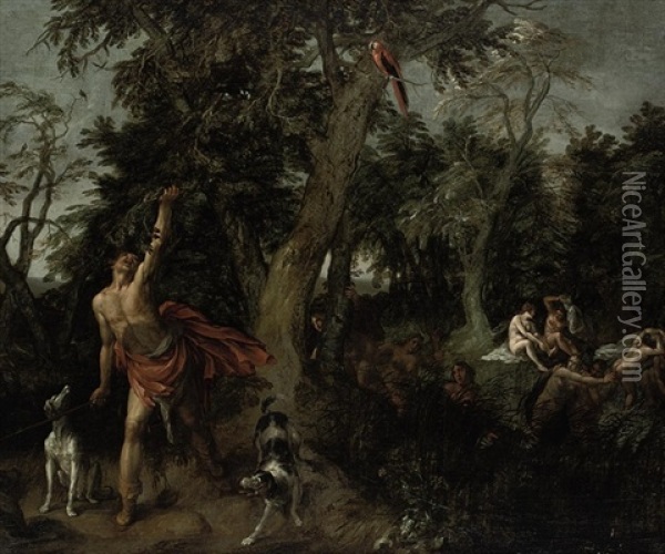 Diana And Actaeon Oil Painting - David Colyns