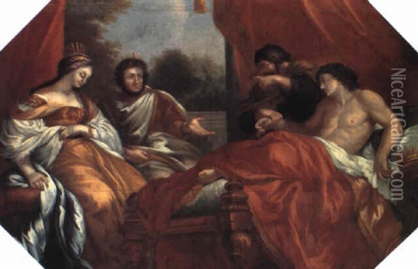 Gammeltestamentligt Sceneri Med Konger Og Dronning Oil Painting - Pietro da Cortona