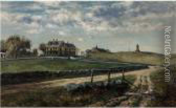 Home Of Silas Pierce In Scituate, Ma Oil Painting - Frank Henry Shapleigh