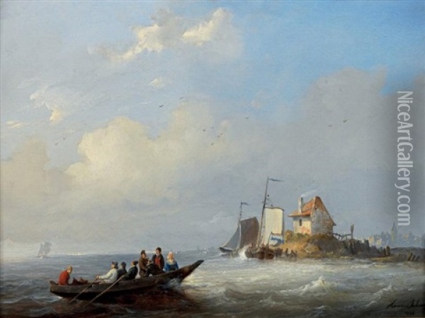 Marine Oil Painting - Henri Adolphe Schaep