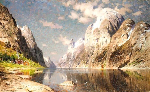 The Fjord 2 Oil Painting - Adelsteen Normann