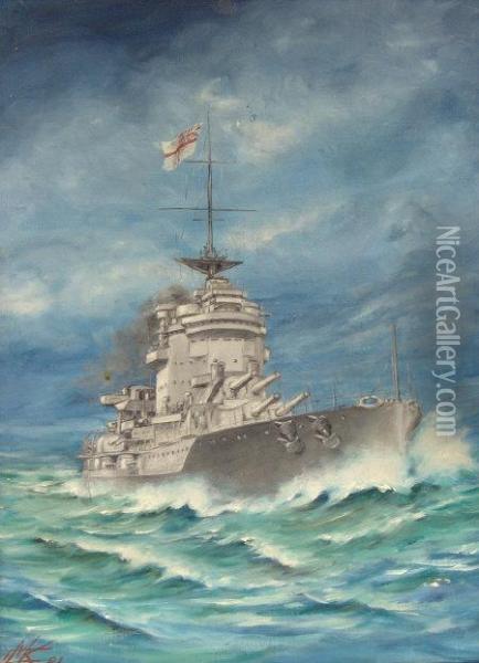 Warspite Oil Painting - Kenneth Mackenzie